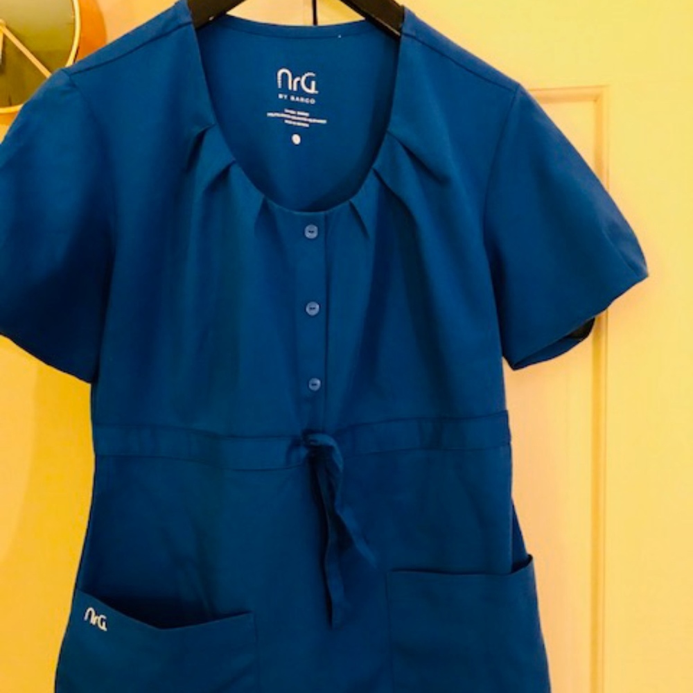 Adorable NrG Scrub Top with Tie and Rouching